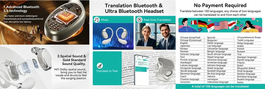 هدفون‌ مترجم بی‌سیم V18